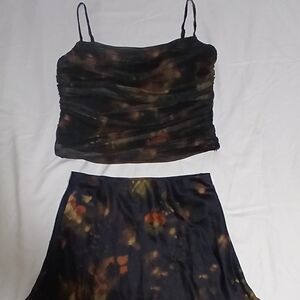 Gianni Bini Black and Brown Skirt Set